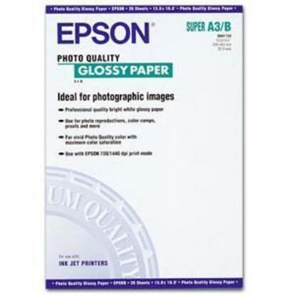 Зображення Фотопапір A3+ Epson Photo Quality Glossy Paper,  20 арк, 147 г/м2 (C13S041133)