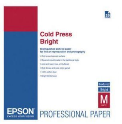 Зображення Папір A3+ Epson Fine Art Paper Cold Press Bright,  25 арк, 340 г/м2 (C13S042310)