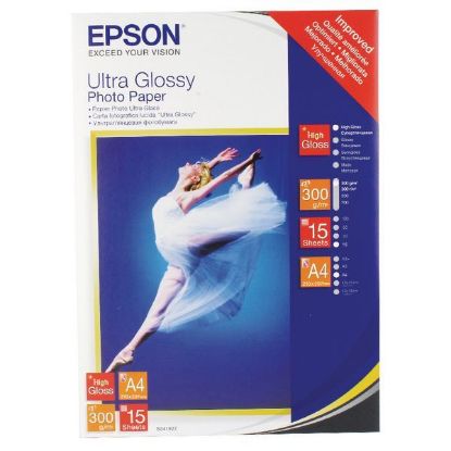 Изображение Фотопапір A4 Epson Ultra Glossy Photo Paper, 15 арк,  300 г/м2(C13S041927)