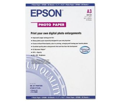 Зображення Папір A3 Epson Photo Quality Glossy Paper,  20 арк, 147 г/м2 (C13S041142)