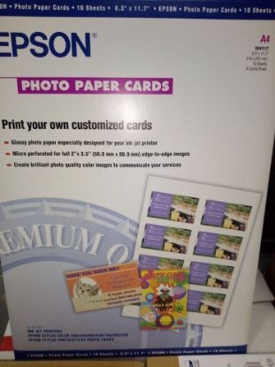 Зображення Фотопапір А4 Epson Photo Paper Card,  10 арк, 194 г/м2, для візиток (S041177)