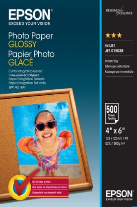 Зображення Фотопапір 100 x 150 мм Epson Glossy Photo Paper, 500 л,  200 г/м2 (C13S042549)