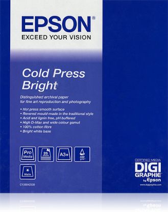 Зображення Папір Epson Cold Press Bright, 305 г/м2, 24" х 15 м (C13S042314)