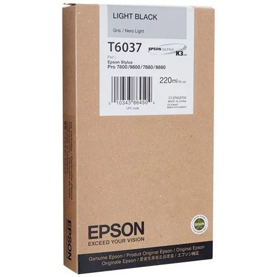 Изображение Картридж струменевий Epson StPro 7800, 9800, 7880, 9880 light black 220ml (C13T603700)
