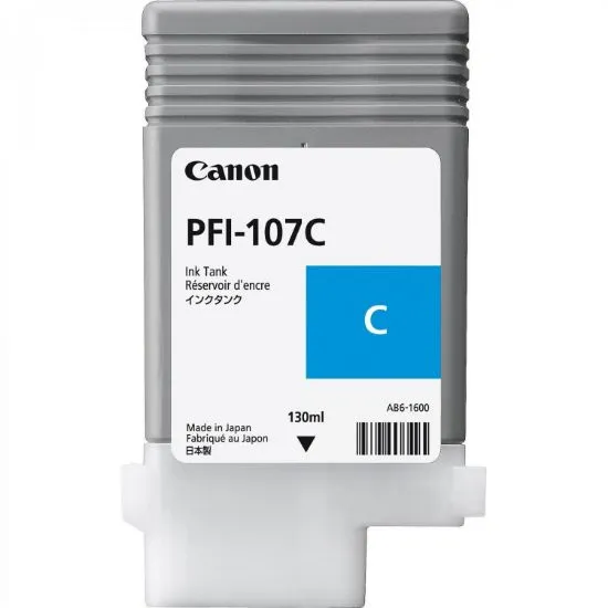 Изображение Картридж струменевий Canon PFI-107 Cyan; для iPF680, iPF685, iPF780 и iPF785, 130 ml (6706B001AA)