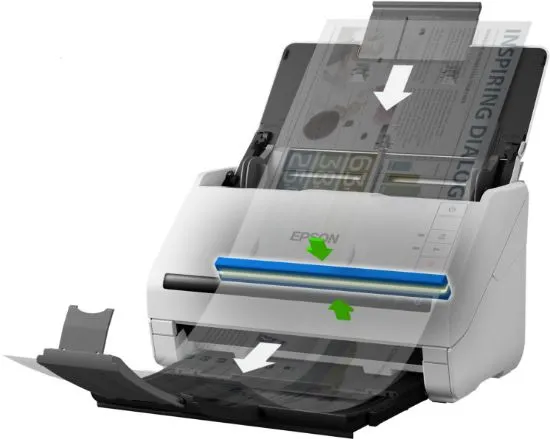 Изображение Сканер A4 Epson WorkForce DS-530II із полистовою подачею (B11B261401)