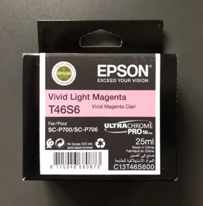Зображення Картридж cтруменевий Epson Singlepack T46S6 Vivid Light Magenta для SureColor SC-P700, 25 мл (C13T46S60N)